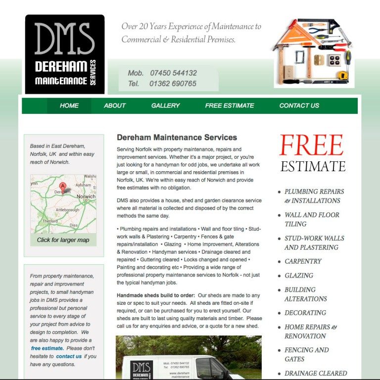 Dereham Maintenace Services website